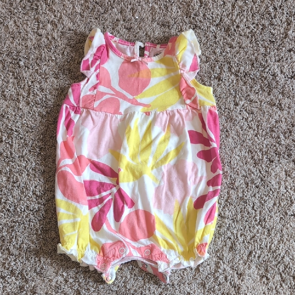 Carter's Child of Mine Pink and Yellow Baby Romper